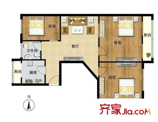 牡丹园东里 3室 户型图