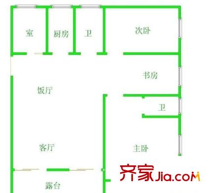 石佛营东里128号院 3室 户型图