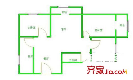 学士居户型图户型图 3室2厅1卫1厨