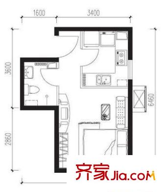 明天第一城8號(hào)院戶型圖戶型圖 1室1廳1衛(wèi)1廚