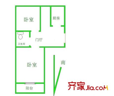 新华社社区 1室 户型图