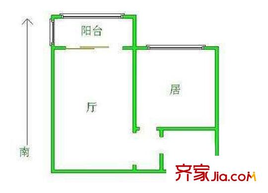 新华社社区户型图户型图 1室1厅1卫1厨
