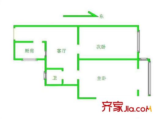 新华社社区2室 户型图