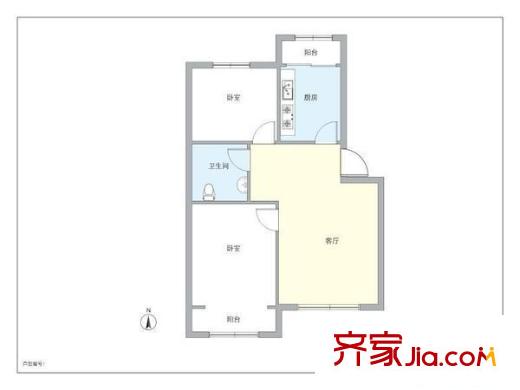 宏福园 2室 户型图