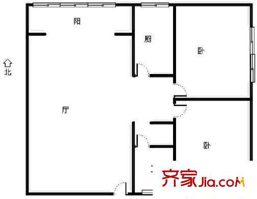 宏福园 2室 户型图