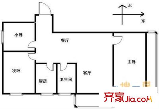 静淑苑户型图户型图 3室1厅1卫1厨