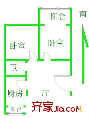 静淑苑户型图户型图 2室1厅1卫1厨
