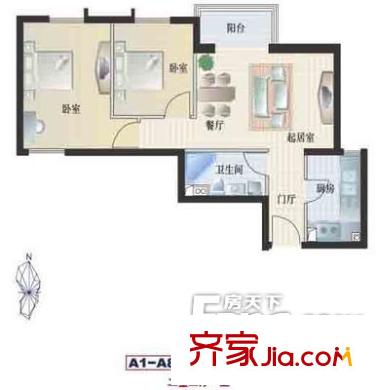 静淑苑户型图户型图 2室2厅1卫1厨