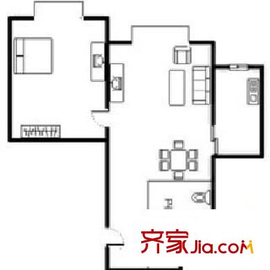 紫芳园三区 1室 户型图