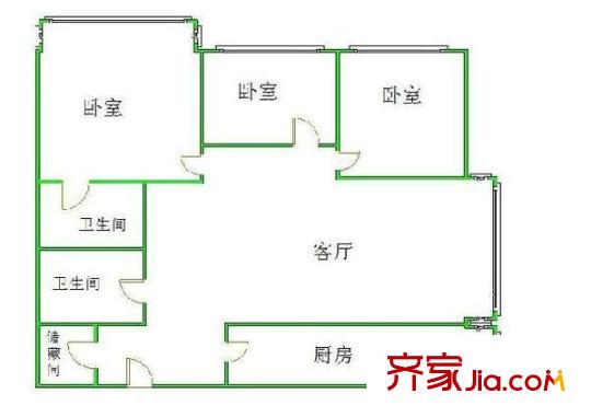 紫芳园三区 3室 户型图