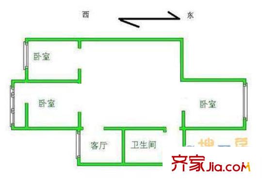 西罗园南里户型图户型图 3室2厅1卫1厨