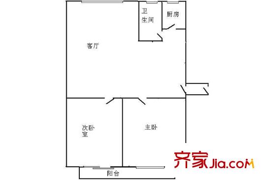 西罗园南里户型图户型图 2室1厅1卫1厨