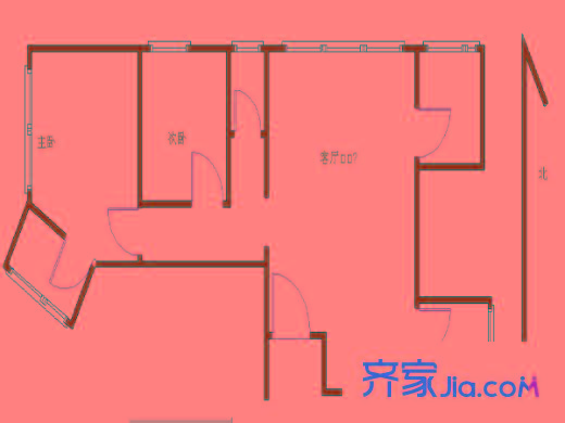 西罗园南里 2室 户型图