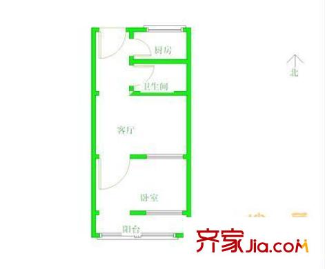 长虹小区户型图户型图 1室1厅1卫1厨