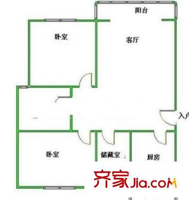 圆明园花园别墅户型图户型图 3室1厅1卫1厨