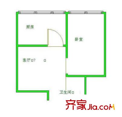 南湖渠西里户型图户型图 1室1厅1卫1厨