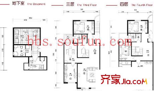 美林香槟小镇户型图J户型 5室3厅4卫1厨