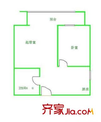 富强东里 2室 户型图