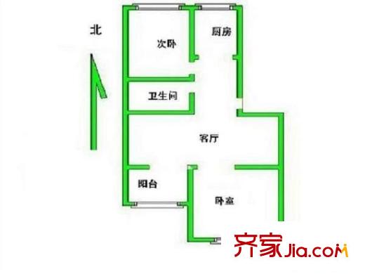 定慧西里 2室 户型图