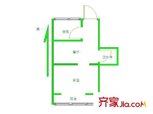 定慧西里 1室 户型图