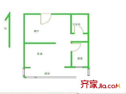 旭日嘉园 1室 户型图
