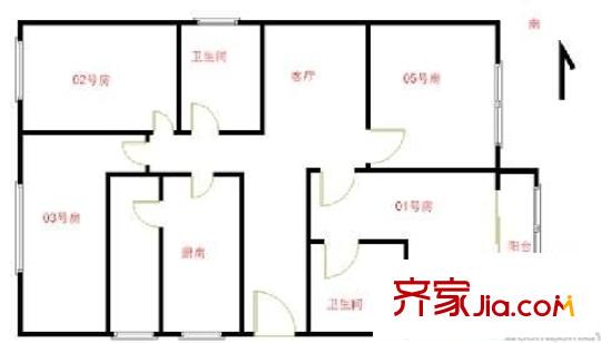 龍澤苑東區(qū) 4室 戶型圖