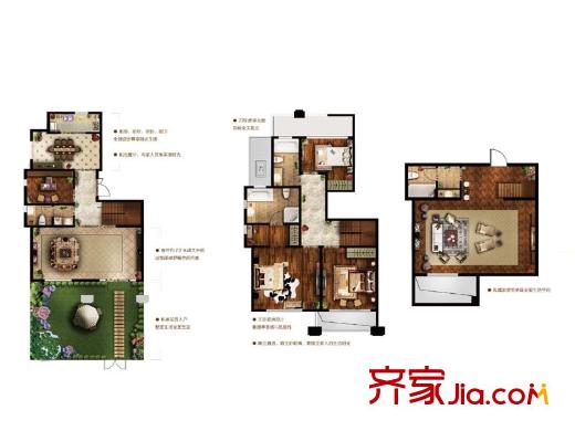 旭辉御锦荣庭A1下叠户型 4室3厅4卫1厨