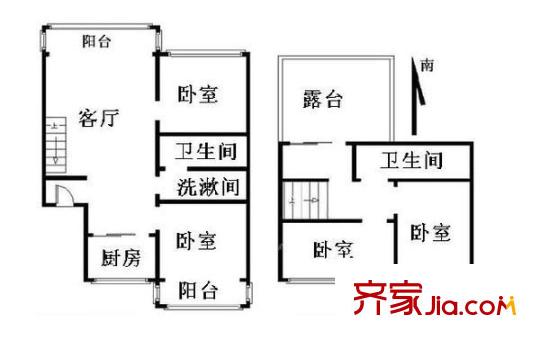 双兴南区 4室 户型图