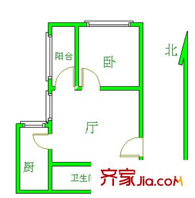 交大东路19号院户型图户型图 1室1厅1卫1厨