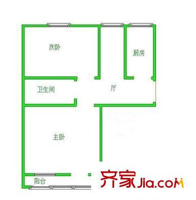 交大东路19号院户型图户型图 2室1厅1卫1厨