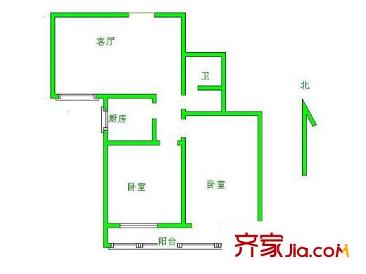 健翔园户型图户型图 2室1厅1卫1厨