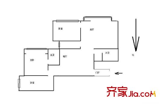 健翔园户型图户型图 3室2厅2卫1厨