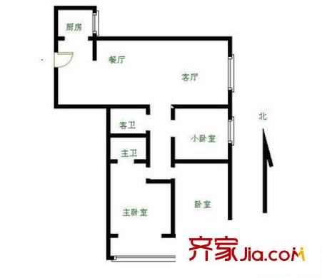 健翔园户型图户型图 3室1厅2卫1厨
