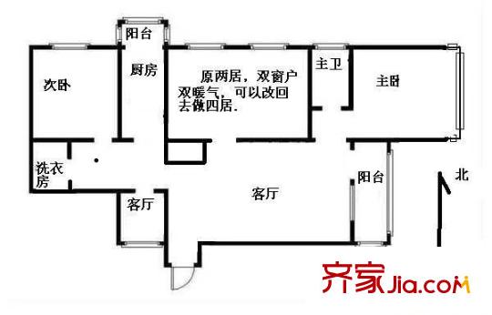 牡丹园北里 4室 户型图