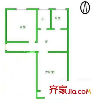 知春路82号院户型图户型图 2室1厅1卫1厨
