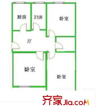 知春路82号院户型图户型图 3室1厅1卫1厨