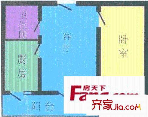 世豪花园户型图户型图 1室1厅1卫1厨