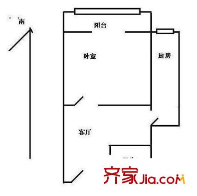 安苑北里户型图户型图 1室1厅1卫1厨