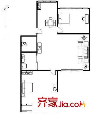 新安里小区 2室 户型图