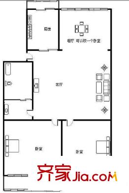新安里小区 2室 户型图