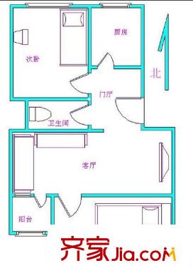垡头北里 2室 户型图