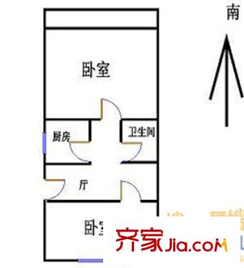垡头北里户型图户型图 2室1厅1卫1厨