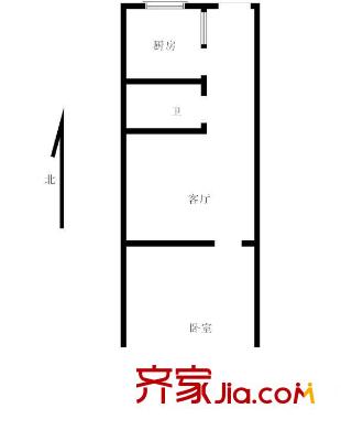 铁科院小区户型图铁科院 铁1-2-3号楼 03户型 1室1厅1卫1厨