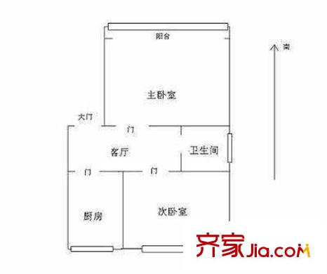 朝丰家园户型图户型图 2室1厅1卫1厨