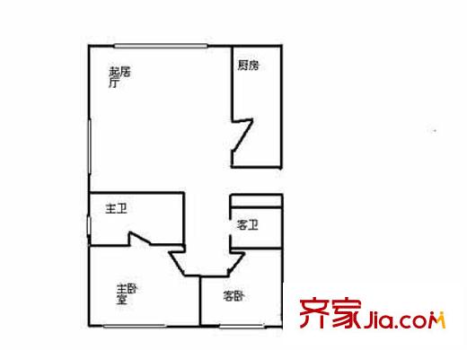 朝丰家园户型图户型图 2室1厅2卫1厨