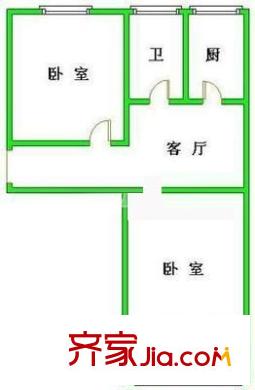 蓟门北里户型图户型图 2室1厅1卫1厨