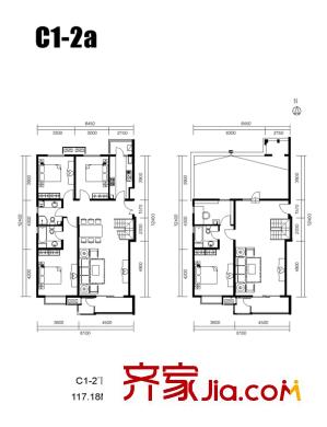 水墨林溪C1-2a户型 4室3厅3卫1厨