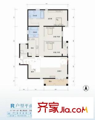 天秀花园古月园 1室 户型图