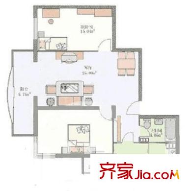 宏嘉丽园 2室 户型图