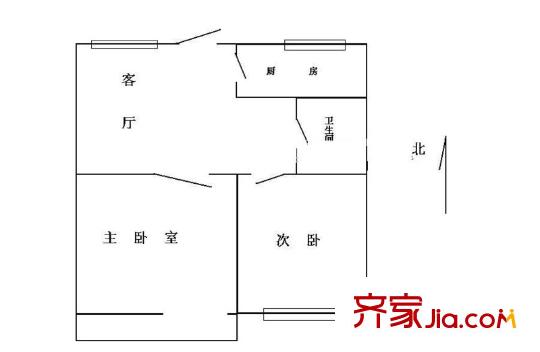 芳城园二区户型图2室户型图 2室1厅1卫1厨